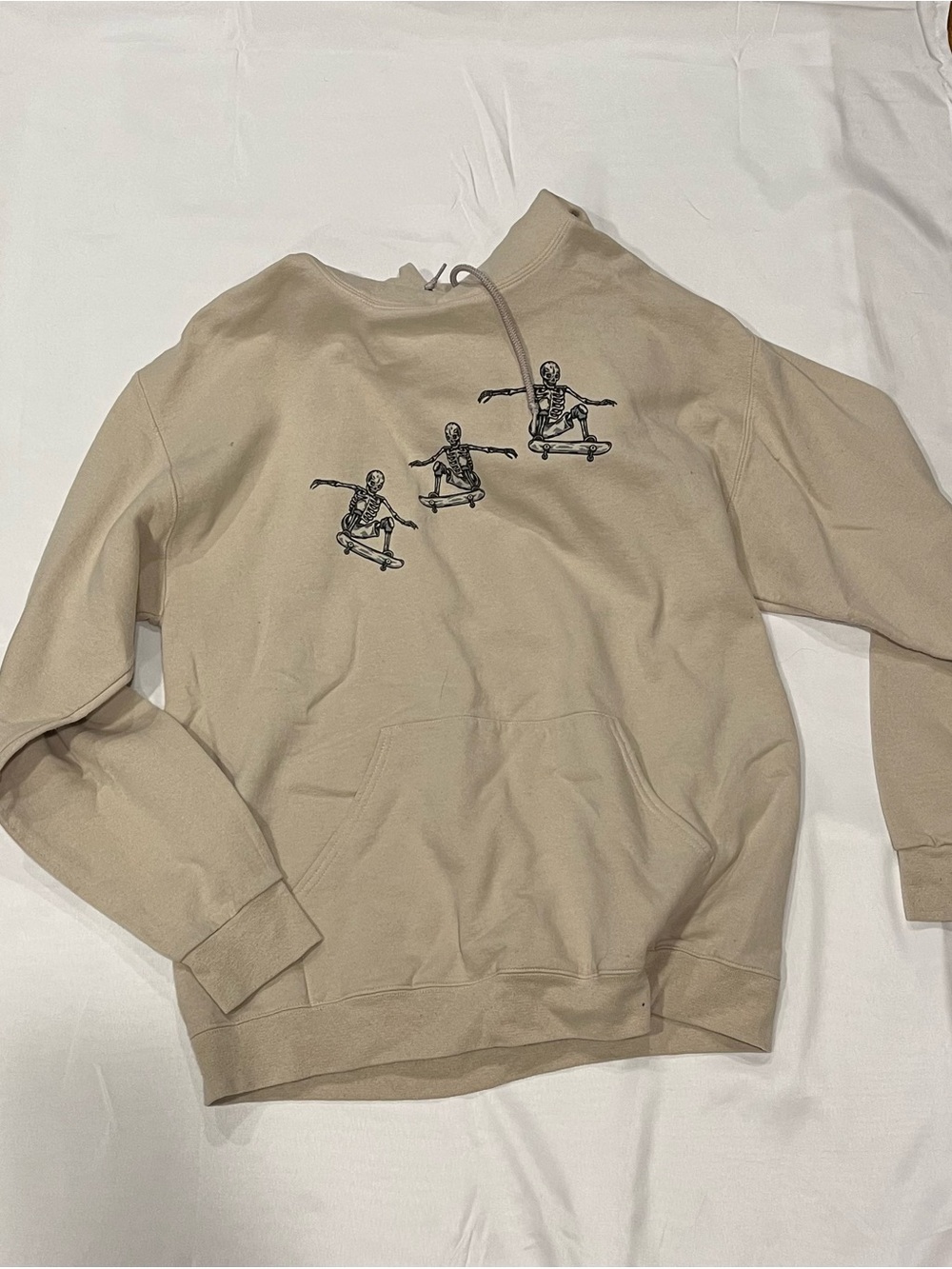 Beige Skeleton Skate Hoodie